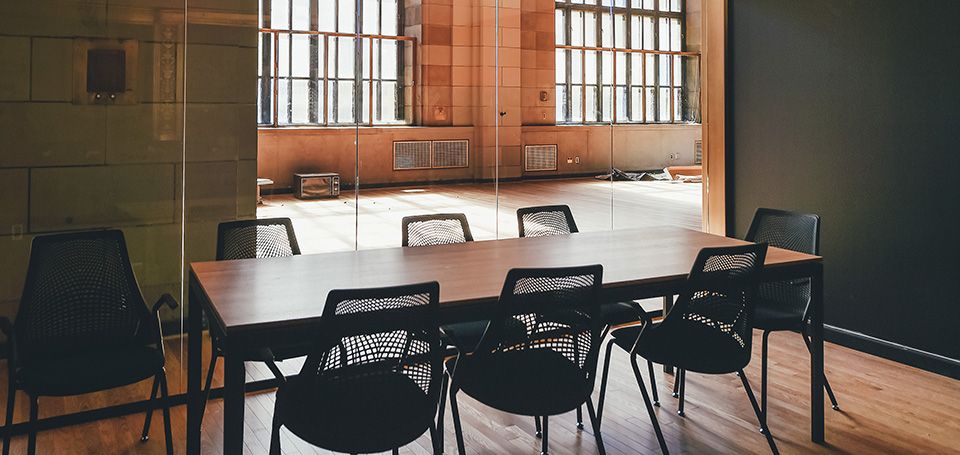 Conference table in a modern office